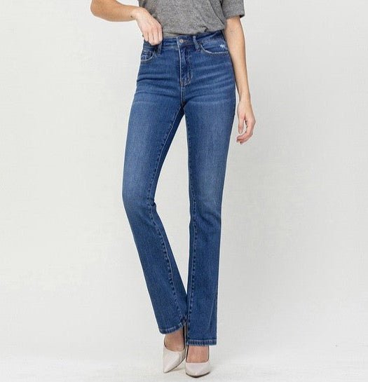 The Judy Jeans: Stretchy High Rise Bootcut Jeans - MomQueenBoutique