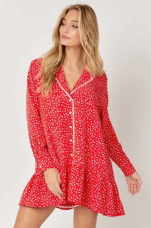 The Luxy Love PJ Set: Red Heart Pajama Robe Set - MomQueenBoutique