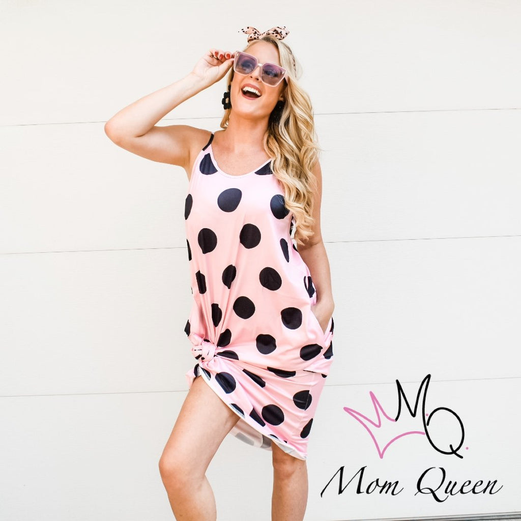 The Pinky Dress: Pink Polka Dot Maxi - MomQueenBoutique