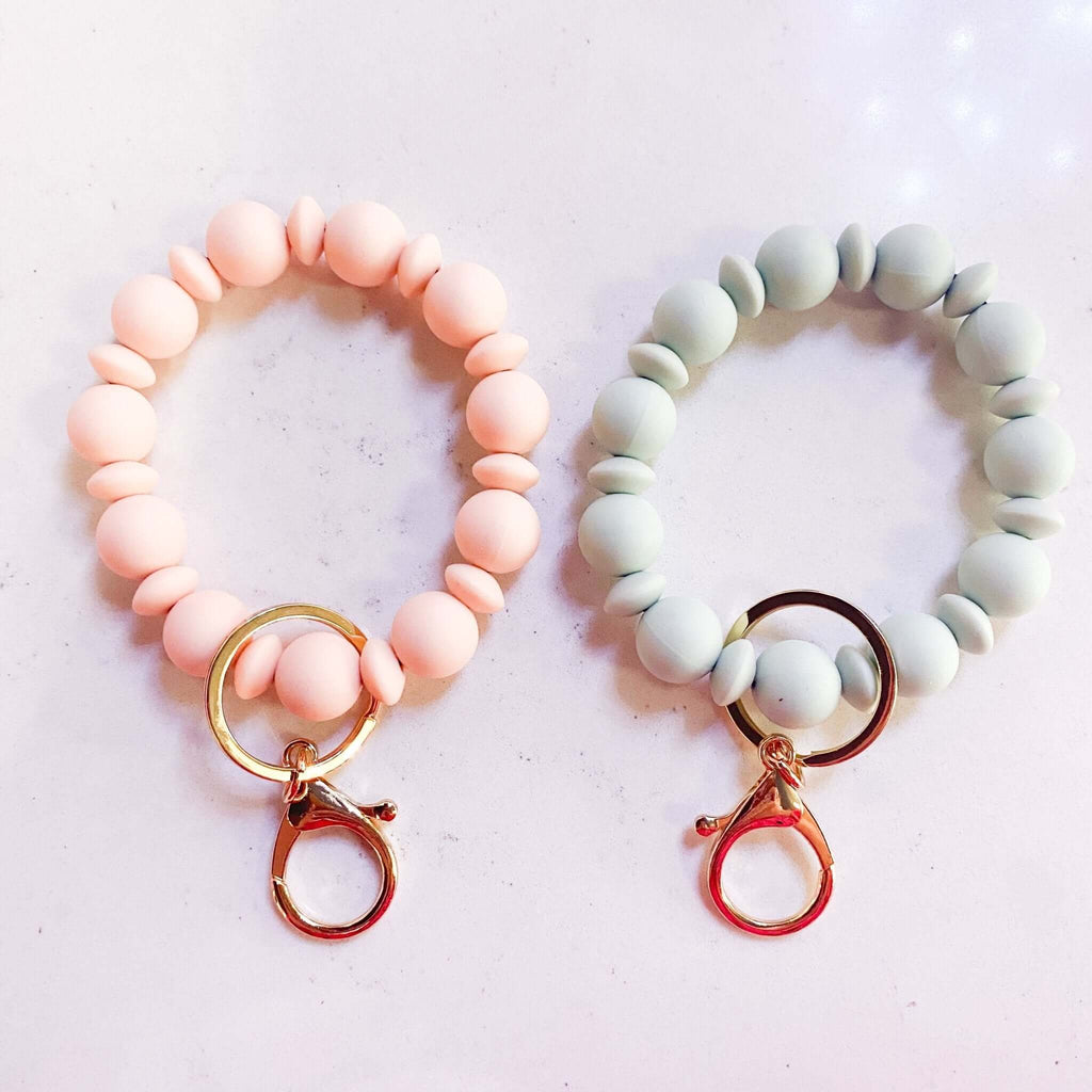 Beaded Keychain: Soft Beaded Keychain Bracelet - MomQueenBoutique