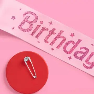 Birthday Girl Sash: Pink Birthday Girl Sash - MomQueenBoutique