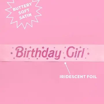 Birthday Girl Sash: Pink Birthday Girl Sash - MomQueenBoutique