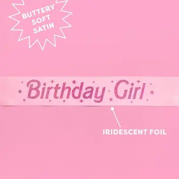 Birthday Girl Sash: Pink Birthday Girl Sash - MomQueenBoutique