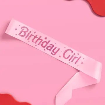 Birthday Girl Sash: Pink Birthday Girl Sash - MomQueenBoutique