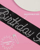 Birthday Girl Sash: Rhinestone Black Birthday Girl Sash - MomQueenBoutique