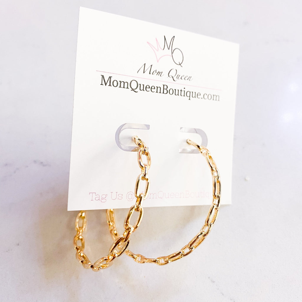 #ChainHoop Earrings - MomQueenBoutique