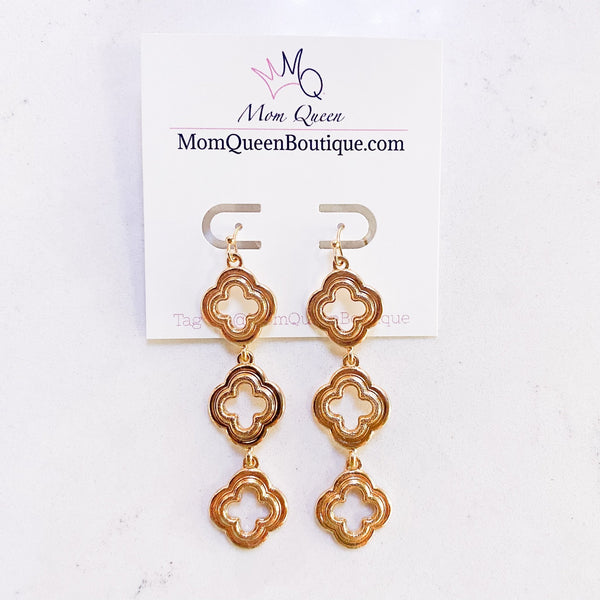 #CloverInGold Earrings - MomQueenBoutique