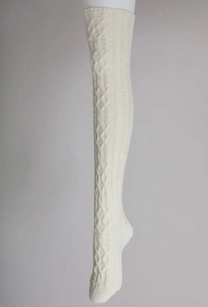 Cute In Cable Socks: Knee High Knitted Cable Socks - MomQueenBoutique