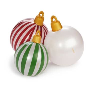 Deck The Halls With Balls: 30" Large Light - up Inflatable Christmas Holiday Balls - MomQueenBoutique