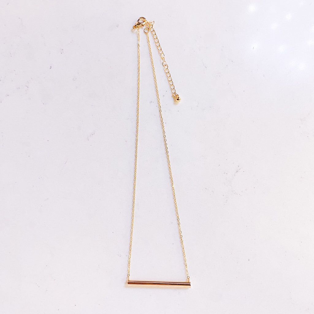 Gold Bar Necklace - MomQueenBoutique