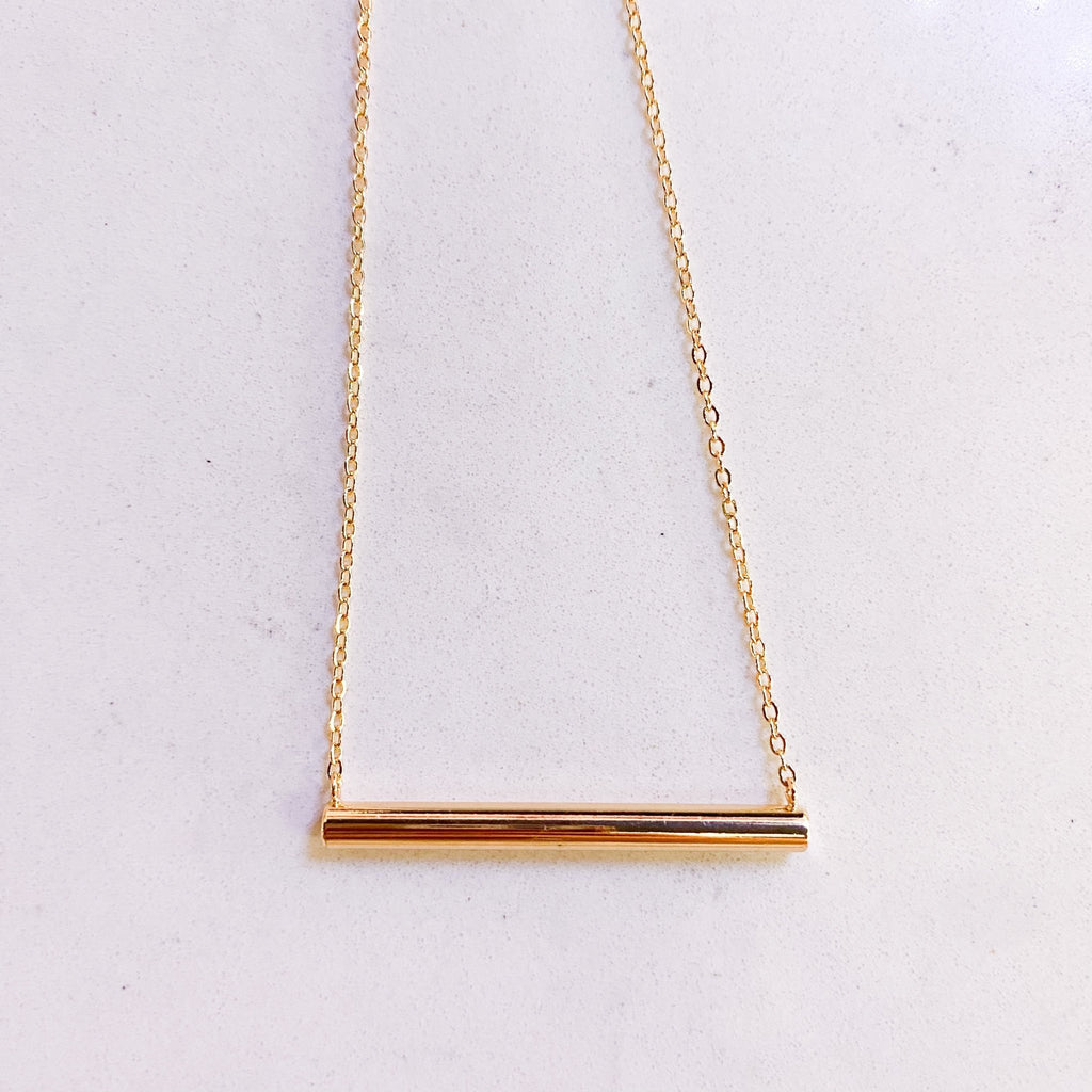 Gold Bar Necklace - MomQueenBoutique