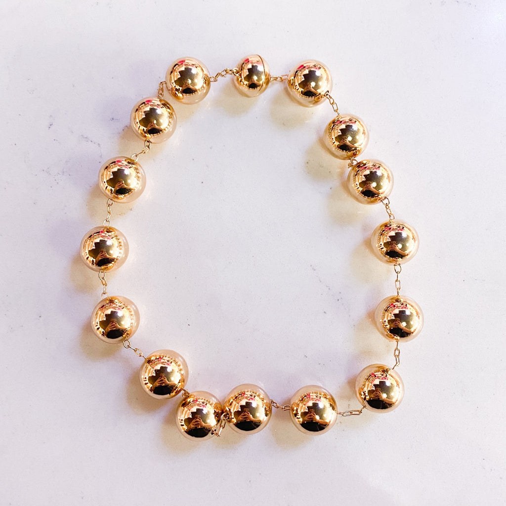 Gold Pearl Necklace - MomQueenBoutique