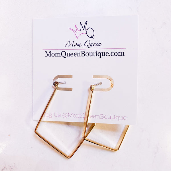 #GoldDiamondHoop Earrings - MomQueenBoutique