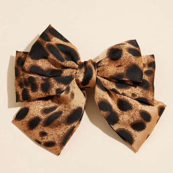 Leopard Hair Bow Clip - MomQueenBoutique