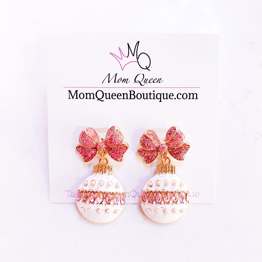 #PinkChristmas Earrings - MomQueenBoutique