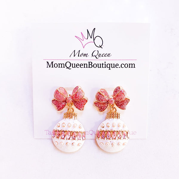 #PinkChristmas Earrings - MomQueenBoutique