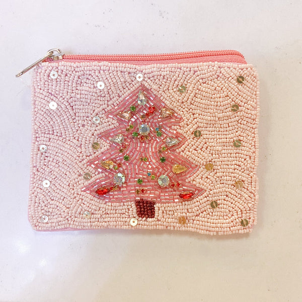 #PinkChristmasTree Change Purse - MomQueenBoutique