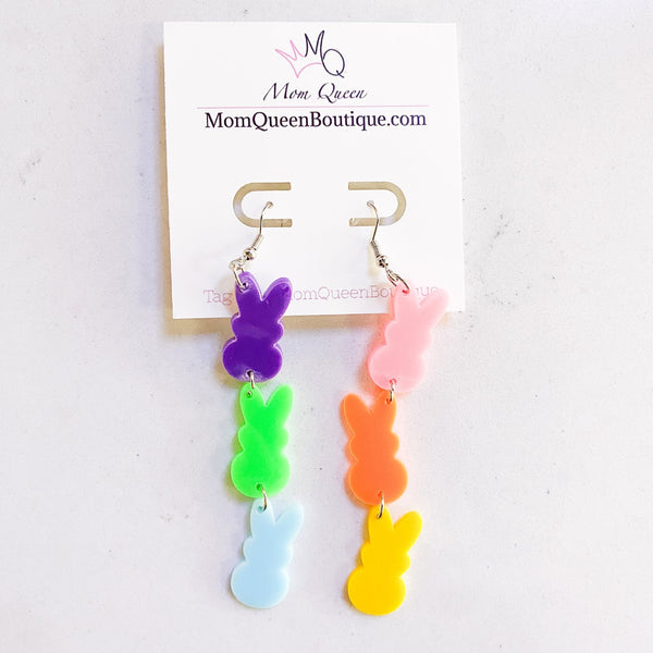 #RainbowBunny Earrings - MomQueenBoutique