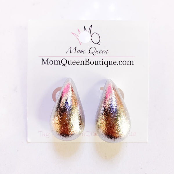 #SilverMatte Earring - MomQueenBoutique