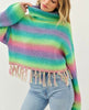 The Addie Sweater: Colorful Striped Sweater With Fringe - MomQueenBoutique