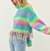 The Addie Sweater: Colorful Striped Sweater With Fringe - MomQueenBoutique