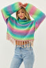 The Addie Sweater: Colorful Striped Sweater With Fringe - MomQueenBoutique