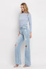 The Ainsley Jeans: Light Wash Wide Leg Jeans - MomQueenBoutique