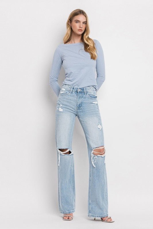 The Ainsley Jeans: Light Wash Wide Leg Jeans - MomQueenBoutique