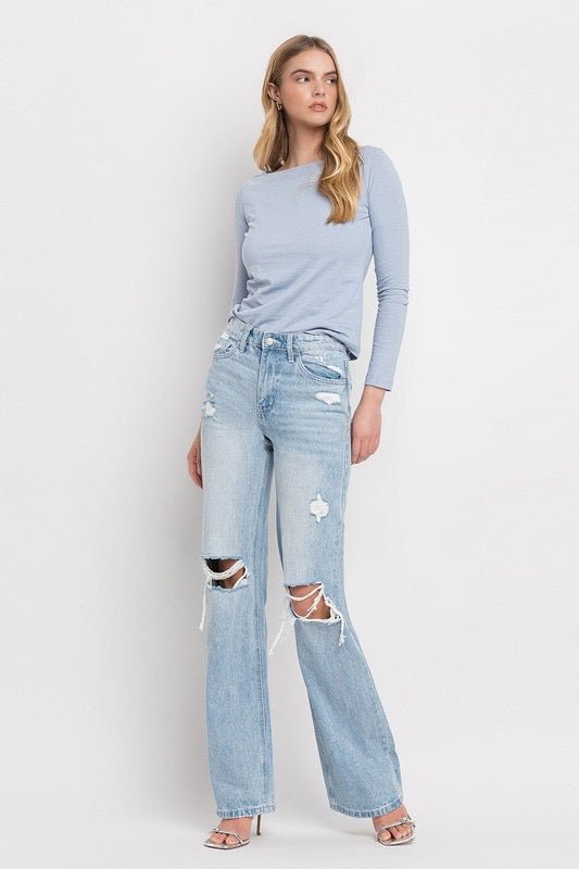 The Ainsley Jeans: Light Wash Wide Leg Jeans - MomQueenBoutique