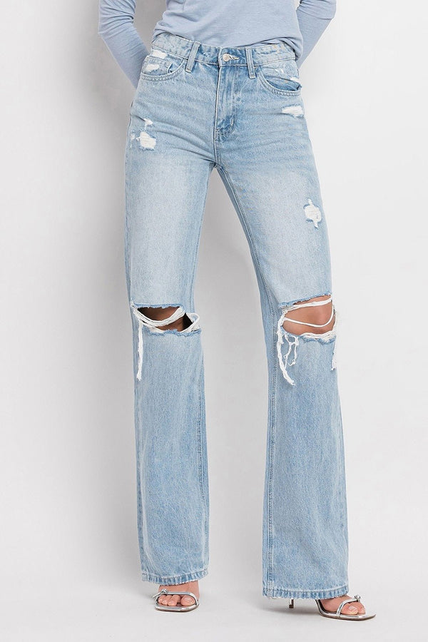 The Ainsley Jeans: Light Wash Wide Leg Jeans - MomQueenBoutique