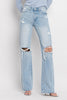 The Ainsley Jeans: Light Wash Wide Leg Jeans - MomQueenBoutique