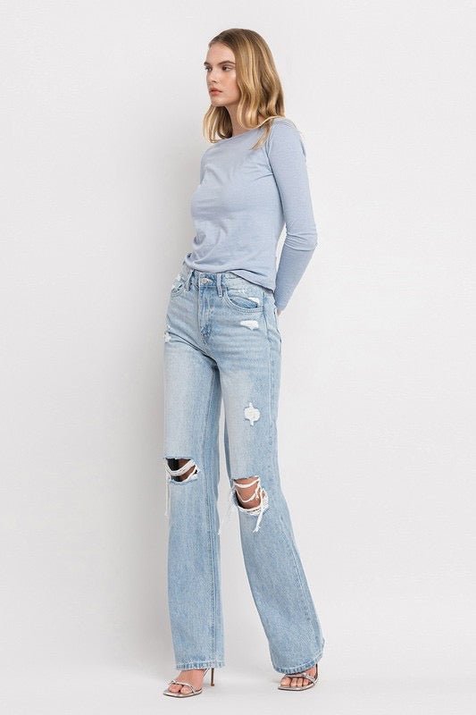 The Ainsley Jeans: Light Wash Wide Leg Jeans - MomQueenBoutique