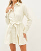 The Andrea Dress: Cream Pleather Button Up Dress - MomQueenBoutique