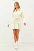 The Andrea Dress: Cream Pleather Button Up Dress - MomQueenBoutique