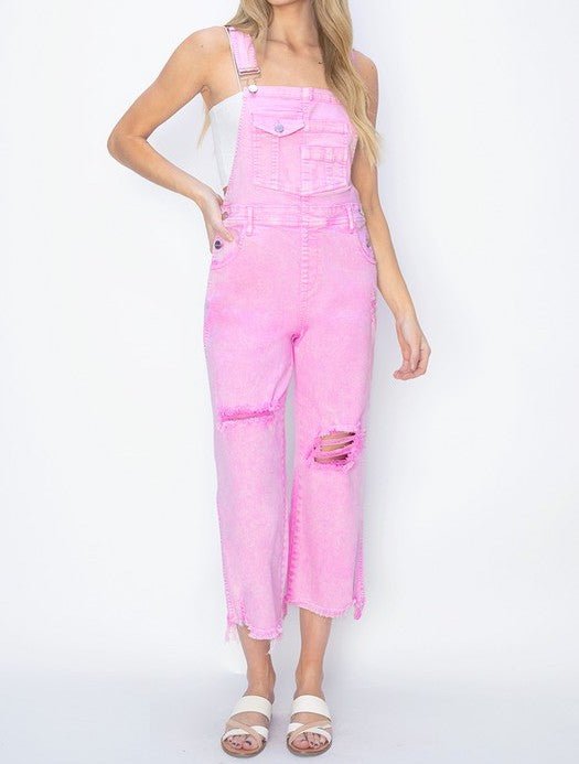 The Andrea Overalls: Pink Denim Overalls - MomQueenBoutique