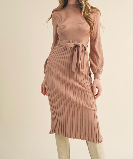 The Annabelle Sweater Dress: Midi Length Sweater Dress - MomQueenBoutique