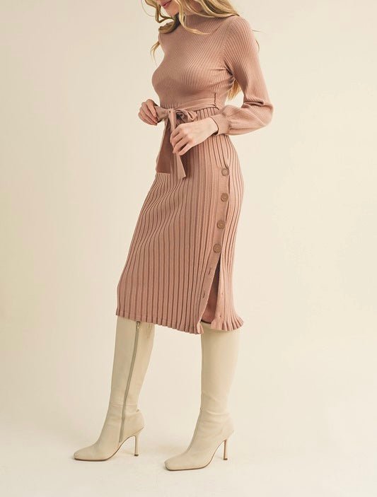 The Annabelle Sweater Dress: Midi Length Sweater Dress - MomQueenBoutique