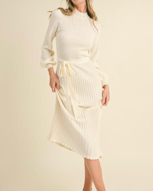 The Annabelle Sweater Dress: Midi Length Sweater Dress - MomQueenBoutique