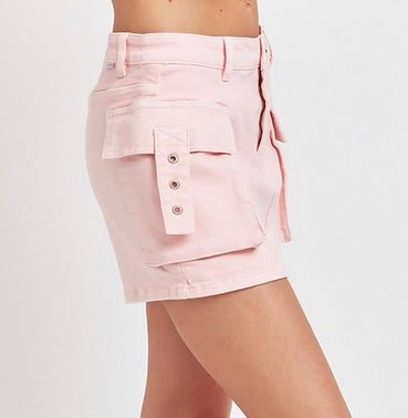 The Anne Skort: Pink Denim Cargo Skort - MomQueenBoutique