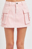 The Anne Skort: Pink Denim Cargo Skort - MomQueenBoutique