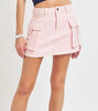 The Anne Skort: Pink Denim Cargo Skort - MomQueenBoutique