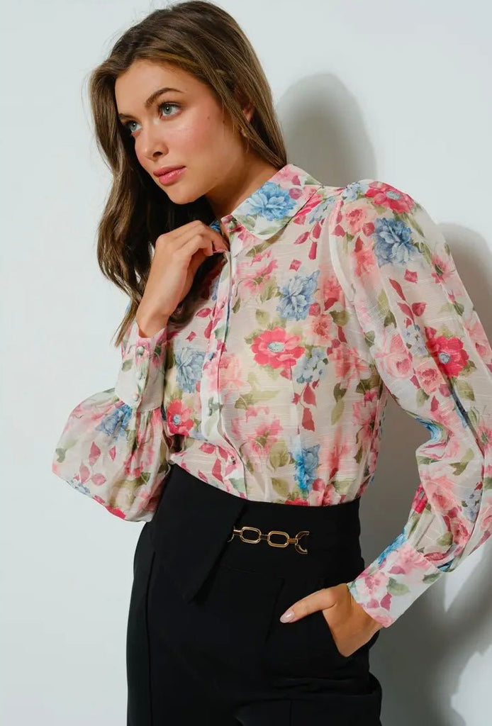 The Bloom Blouse: Floral Print Blouse - MomQueenBoutique