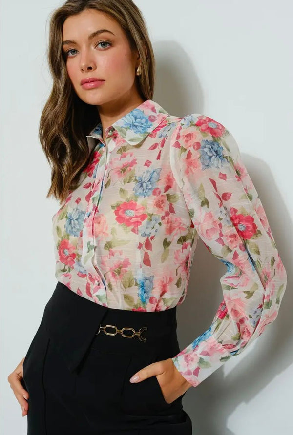 The Bloom Blouse: Floral Print Blouse - MomQueenBoutique