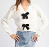 The Briana Sweater: Ribbon Bow Cardigan Sweater - MomQueenBoutique