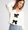 The Briana Sweater: Ribbon Bow Cardigan Sweater - MomQueenBoutique