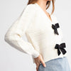 The Briana Sweater: Ribbon Bow Cardigan Sweater - MomQueenBoutique