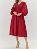 The Brylee Dress: Long Sleeve Red Maxi Dress With Pockets - MomQueenBoutique