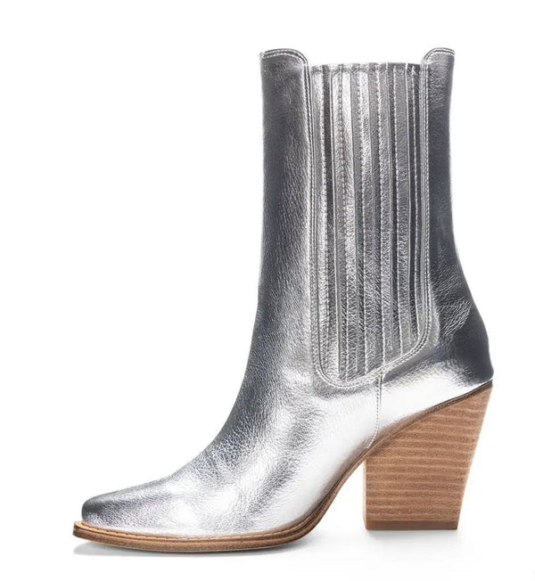 The Cali Boots: Silver Metallic Casual Boot - MomQueenBoutique