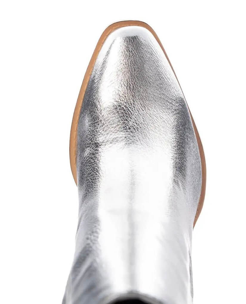 The Cali Boots: Silver Metallic Casual Boot - MomQueenBoutique