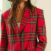 The Carol Blazer: Red Plaid Holiday Blazer - MomQueenBoutique